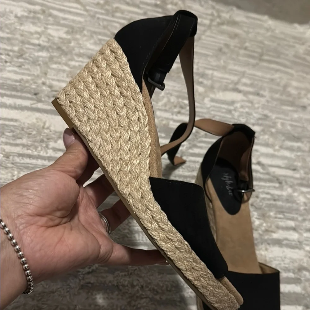 Style & Co. Black Wedge Sandals
